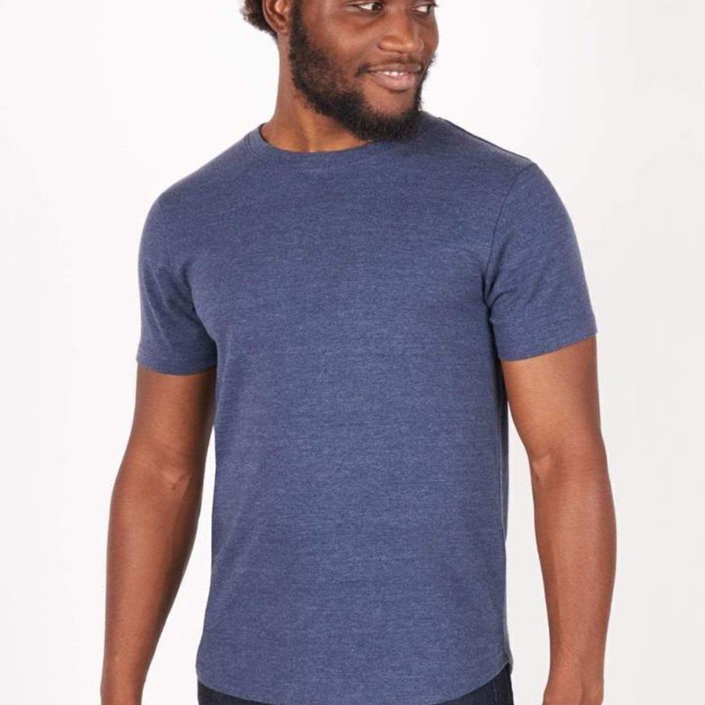 Camel Crown Men's Blue Heather Dri Fit Performance Crew Neck T-Shirt Size Small